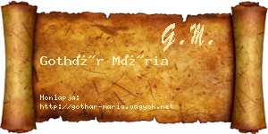 Gothár Mária névjegykártya